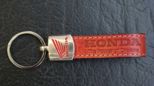 Honda bőr kulcstartó, motoros