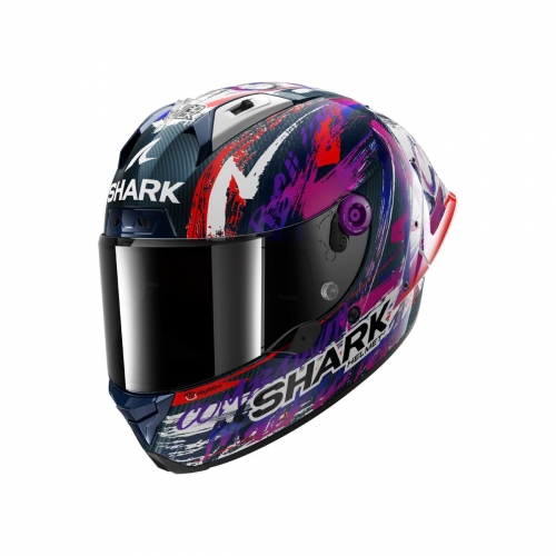 Aeron-GP Fim Racing #1 Replica Zarco Signature Bukósisak +Plexivel Karbon-Fehér-Rózsaszín
