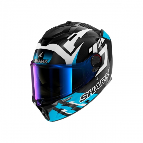 Zarco Track Racer Bukósisak +Plexivel Karbon-Fehér-Kék