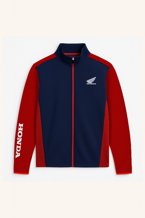 Wing Sporty Cipzáras Pulóver Kék-Piros 08AUD-TJA 003B
