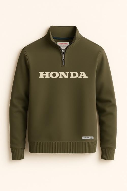 Honda Logo 1/4 Cipzáras Pulóver Olivazöld 08AUD-THD-002A